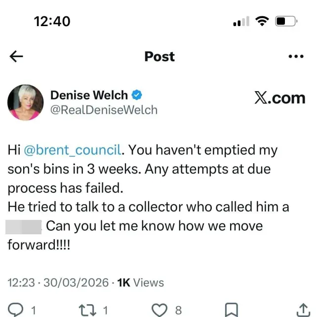Denise Welch Backtracks After Criticism of Dustbin Worker Over Son's Insult - Image 3