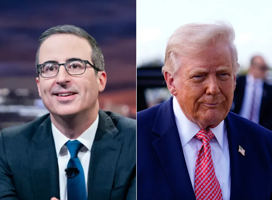 John Oliver vende pegatinas para tapar a Trump en pases de parques